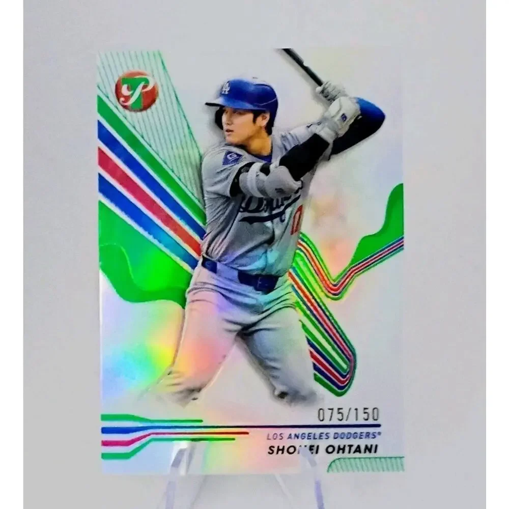 Shohei Ohtani #112 Topps Pristine 2024 GREEN REFRACTOR Chrome SP 75/150 - Picture 3 of 10